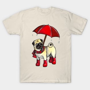 Rainy day Pug dog T-Shirt